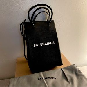 (Sold) Balenciaga phone holder bag - black